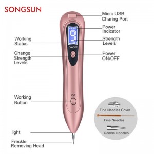 Akne Freckle Skin Tag Tatoo Device Sweep Spot Poista Pen Plasma Laser Mole Remover Beauty Removal Pen